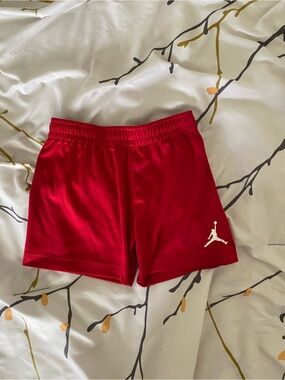 Jordan Red Athletic Shorts with White Jumpman